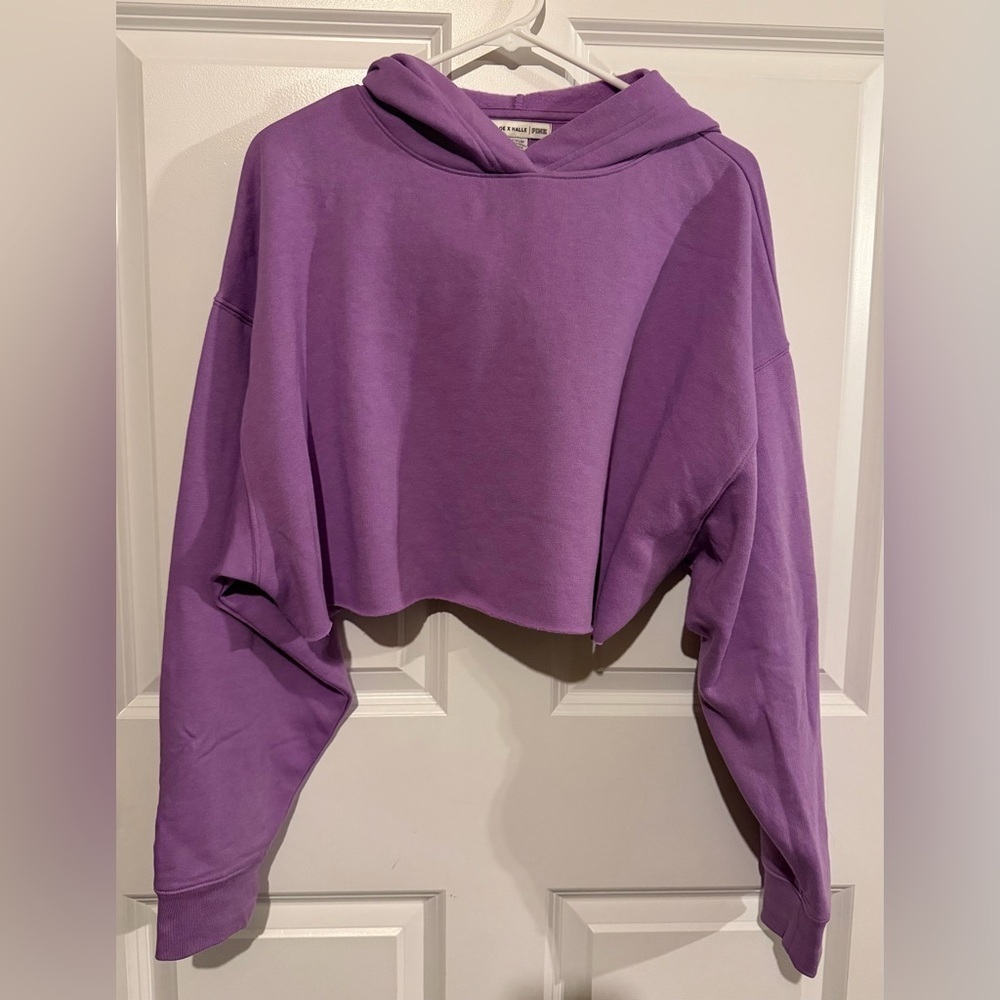 Chloe X Halle Purple Cropped Hoodie